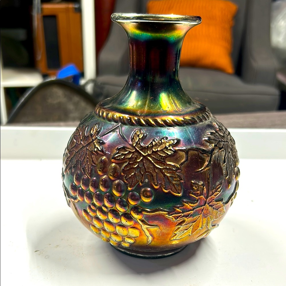 Northwood  Carnival Glass Grape & Cable Cologne Bottle NO STOPPER
